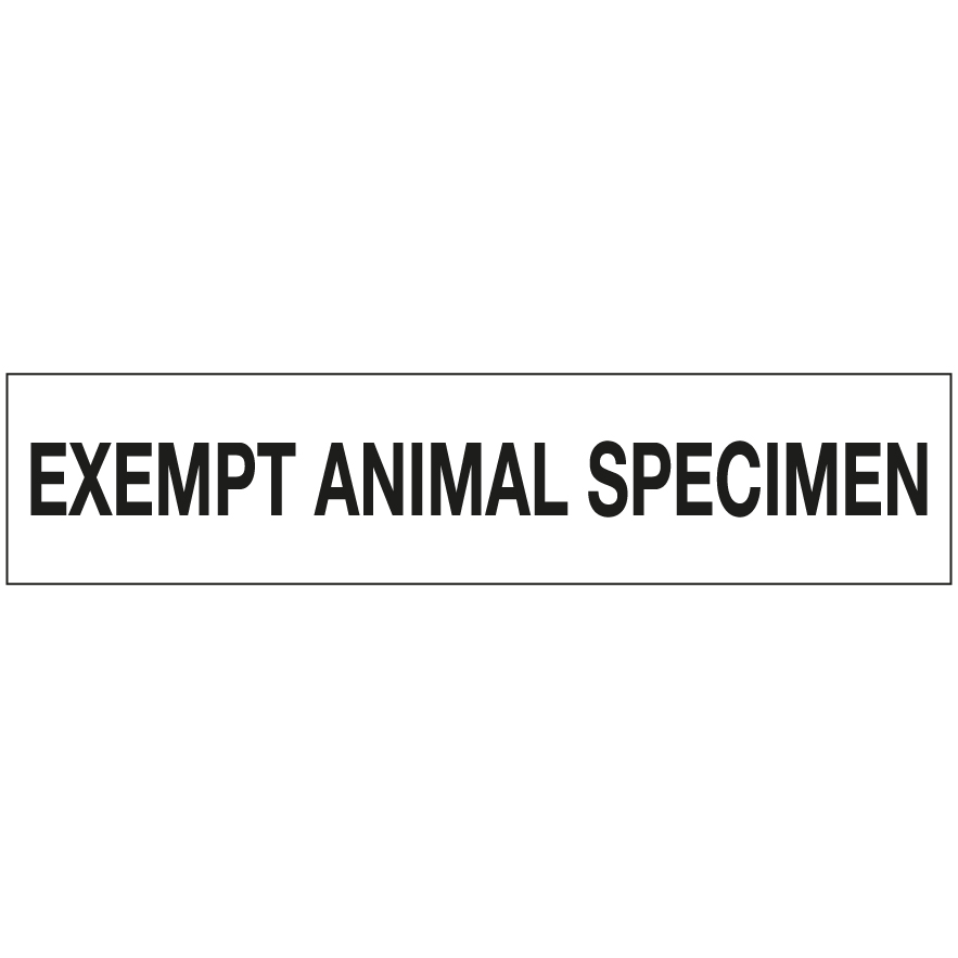 Gefahrgutklasse 6.2 - Exempt animal specimen