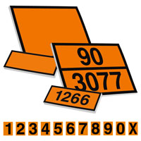 Pannelli arancio e numeri